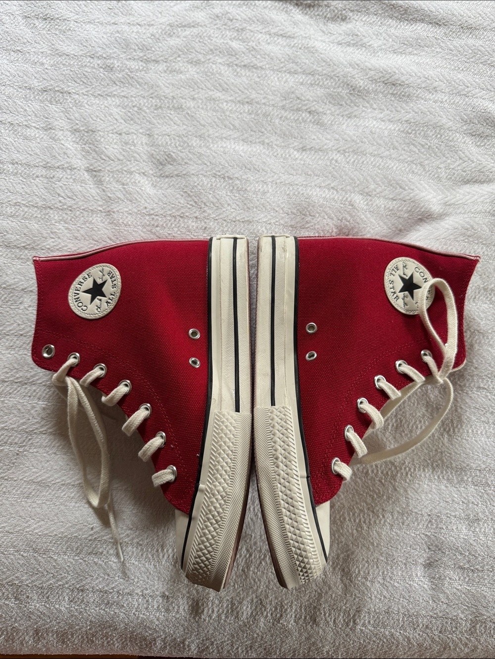 Converse Red High Top wedge Canvas Sneakers